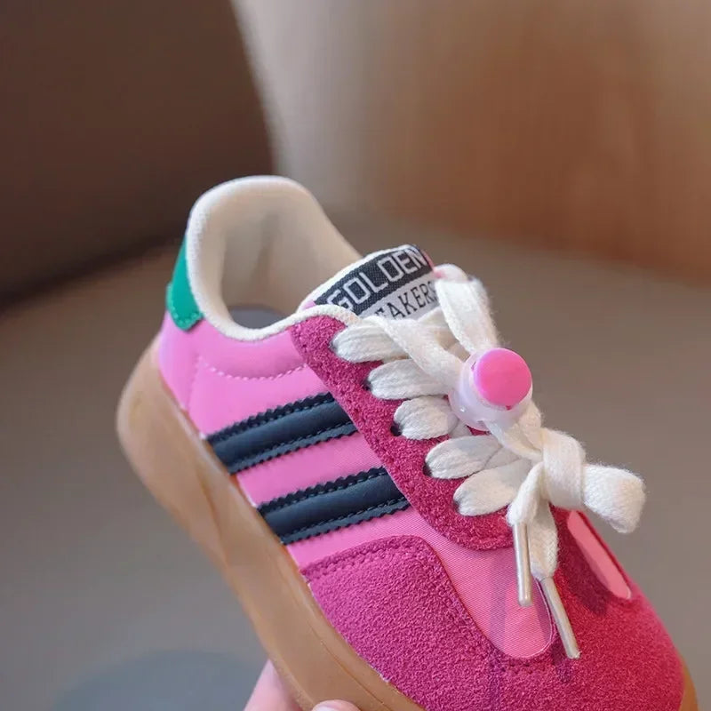 Kid Suede Color Splicing Casual Shoes Girl Boy Lace up Sneakers 2025 Autumn Child Walk Runing Sport Trainers Size 26-37