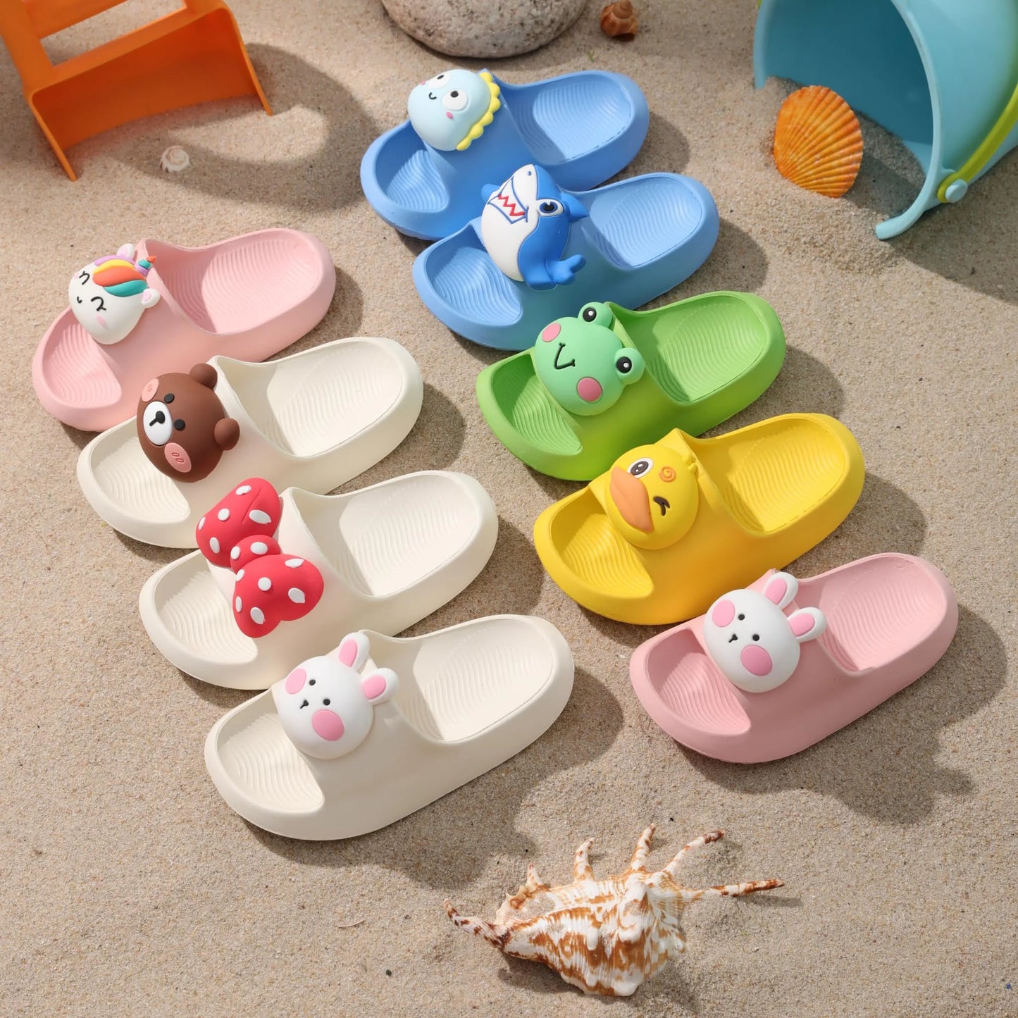 Toddler Boys Girls Cartoon Slides Sandals Lightweight Beach Pool Sandals Little Kids