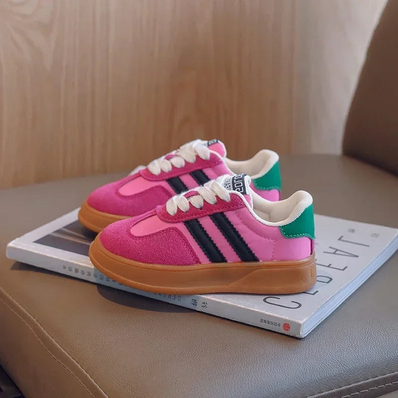 Kid Suede Color Splicing Casual Shoes Girl Boy Lace up Sneakers 2025 Autumn Child Walk Runing Sport Trainers Size 26-37