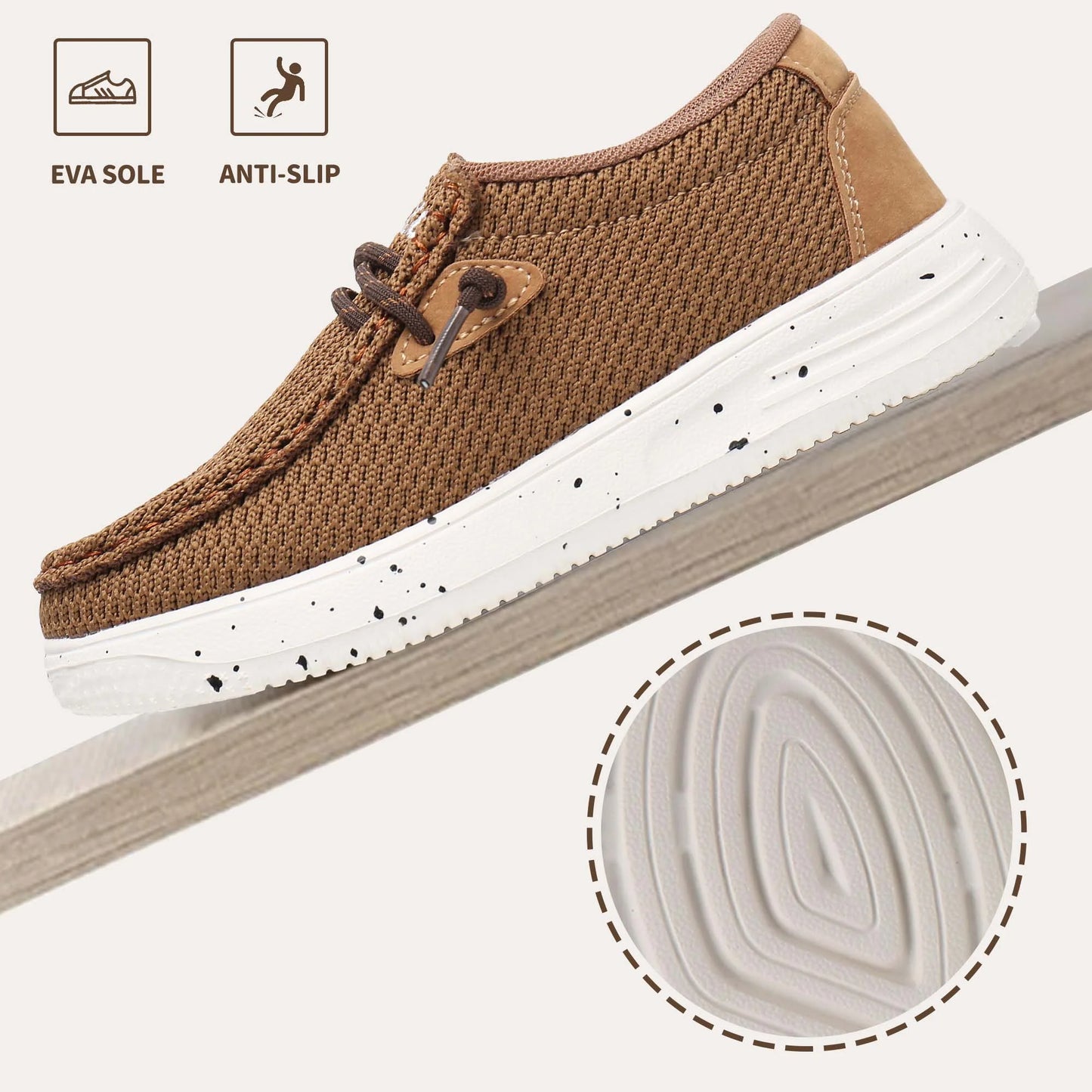 Kids Boys Girls Slip-On Casual Loafers Walking Shoes Comfortable & Lightweight (Color : Brown, Size : 2 Little Kid)
