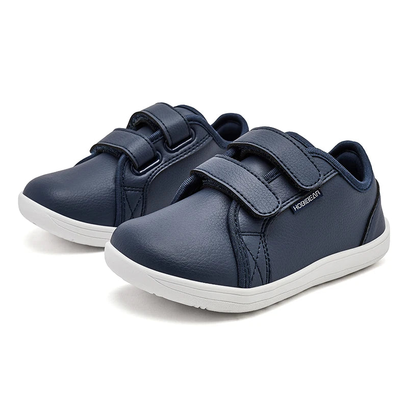 Kids Barefoot Shoes Little/Big/Kid Wide Toe Minimalist Sneakers Lightweight Hook Loop Artificial Leather Shoes