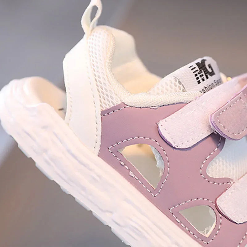 Breathable Patchwork Kids Sandals Boys Beach Shoes Girl Comfortable Cool Student Sportwear Flat Platform Sandals Children G05306