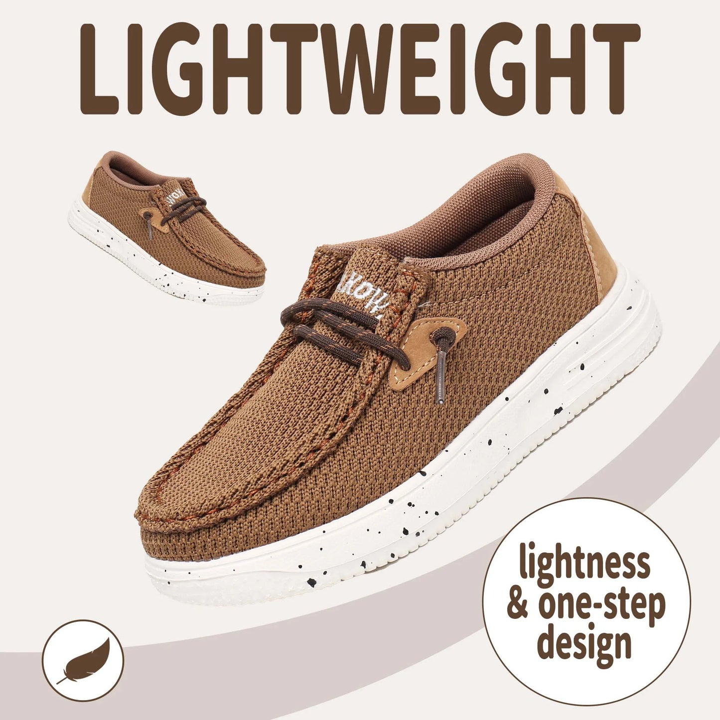 Kids Boys Girls Slip-On Casual Loafers Walking Shoes Comfortable & Lightweight (Color : Brown, Size : 2 Little Kid)