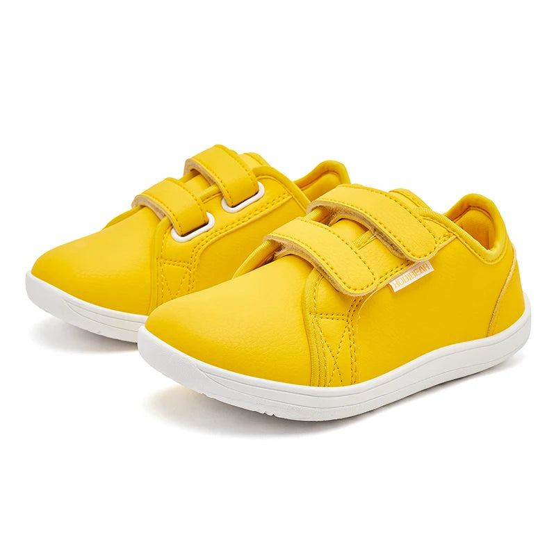 Kids Barefoot Shoes Little/Big/Kid Wide Toe Minimalist Sneakers Lightweight Hook Loop Artificial Leather Shoes