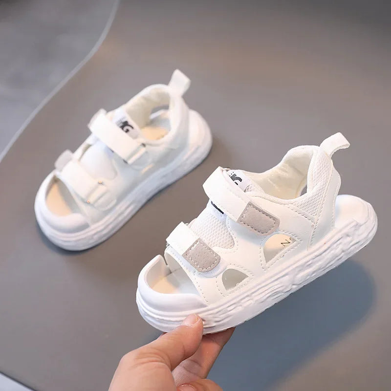 Breathable Patchwork Kids Sandals Boys Beach Shoes Girl Comfortable Cool Student Sportwear Flat Platform Sandals Children G05306