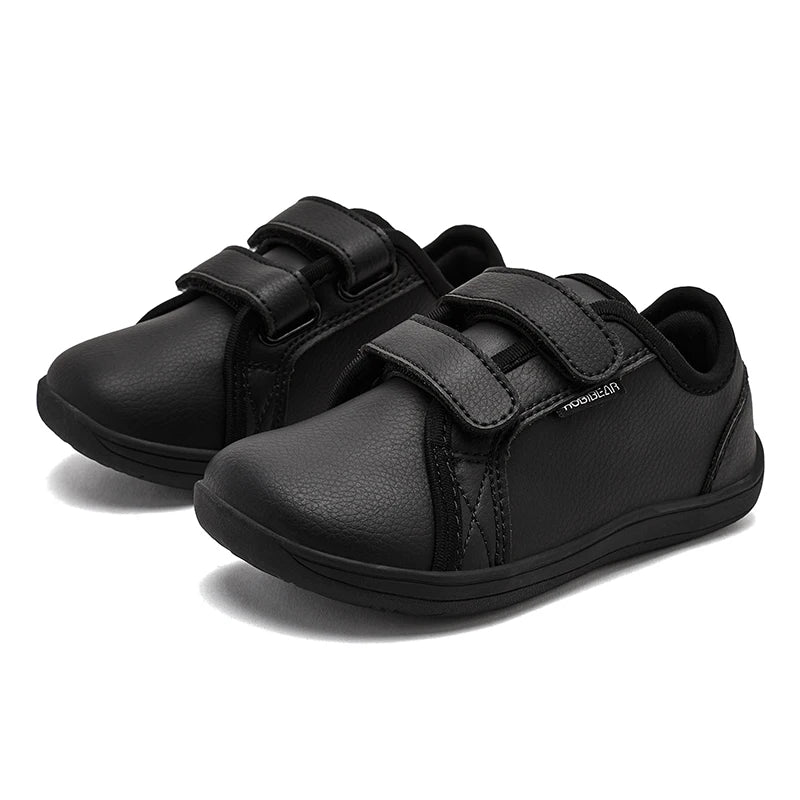 Kids Barefoot Shoes Little/Big/Kid Wide Toe Minimalist Sneakers Lightweight Hook Loop Artificial Leather Shoes