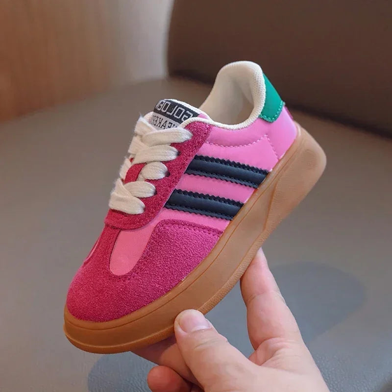 Kid Suede Color Splicing Casual Shoes Girl Boy Lace up Sneakers 2025 Autumn Child Walk Runing Sport Trainers Size 26-37