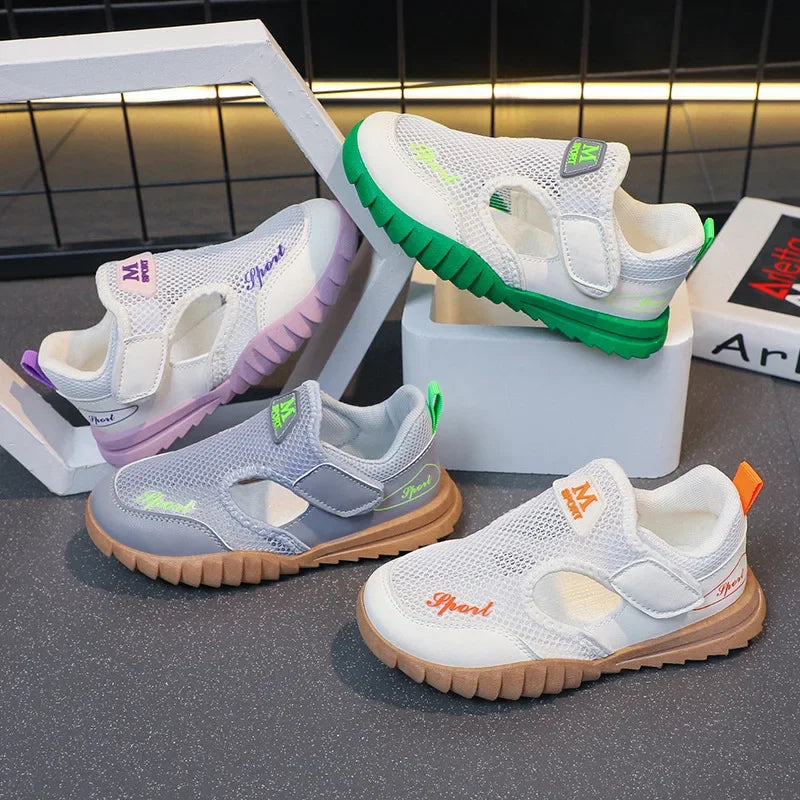 2024 Fashion Sneakers for Boys Summer Sports Sandals Little Girls Hollow Breathable Running Shoes Children Summer Sneaker G06062