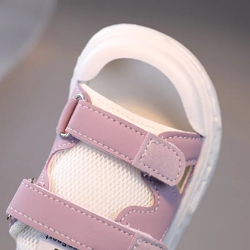 Breathable Patchwork Kids Sandals Boys Beach Shoes Girl Comfortable Cool Student Sportwear Flat Platform Sandals Children G05306
