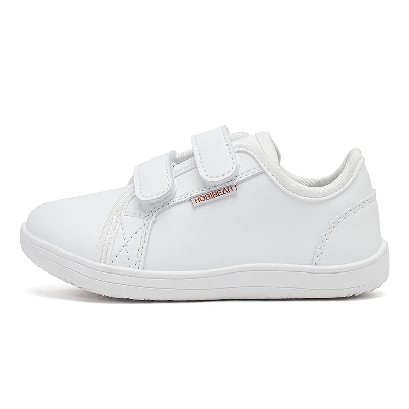 Kids Barefoot Shoes Little/Big/Kid Wide Toe Minimalist Sneakers Lightweight Hook Loop Artificial Leather Shoes