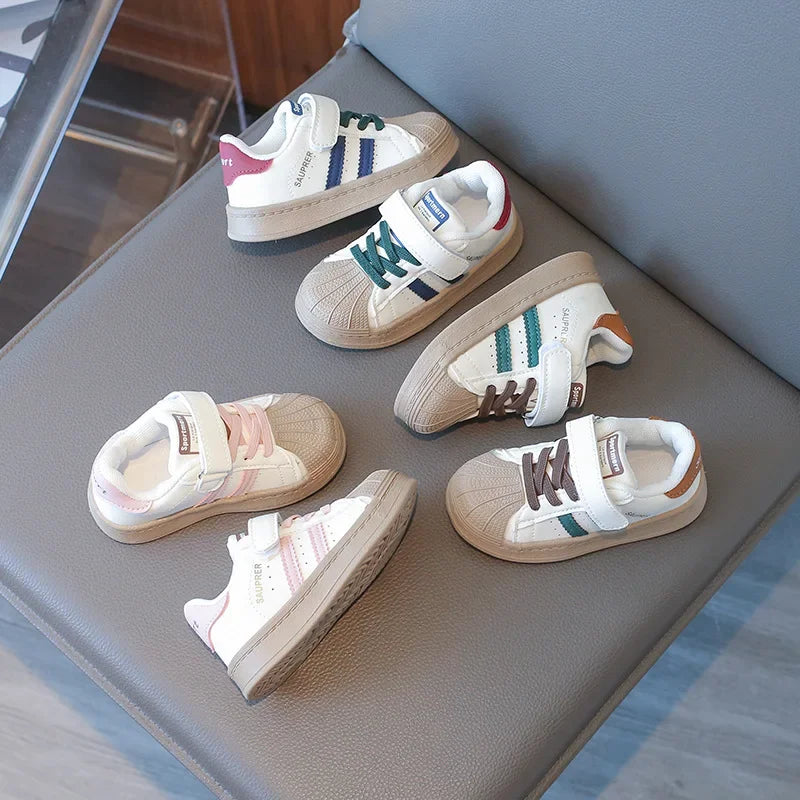 Children Shoes Casual Fashion Outdoor Hang Out Boy Sports Shoes Lightweight Stripes Breathable Running Sneakers for Girls H07255