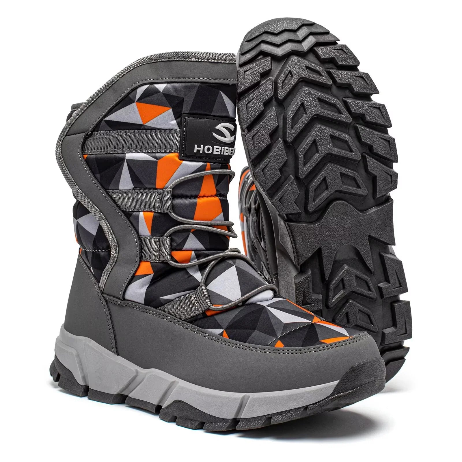Boys Snow Boots Waterproof Outdoor Warm Slip Girls Winter Shoes(Size Toddler 5.5-Big Kids 7)