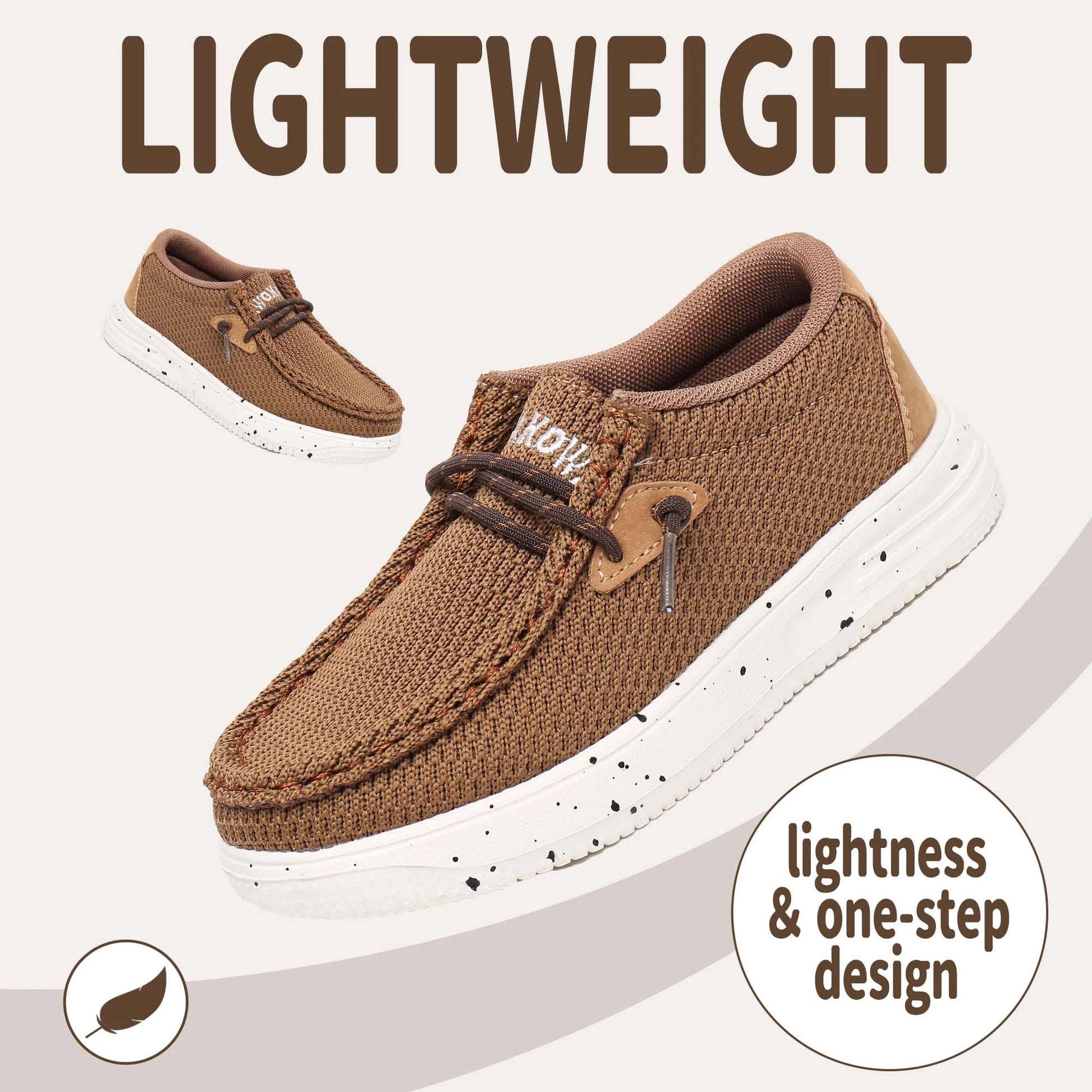 Kids Boys Girls Slip-On Casual Loafers Walking Shoes Comfortable & Lightweight (Color : Brown, Size : 2 Little Kid)