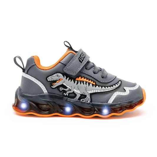 2-6Y Children LED Giganotosaurus Autumn Leather Light up Shoes Boys Dinosaur Little Kids Outdoor Flashing Sports Sneakers