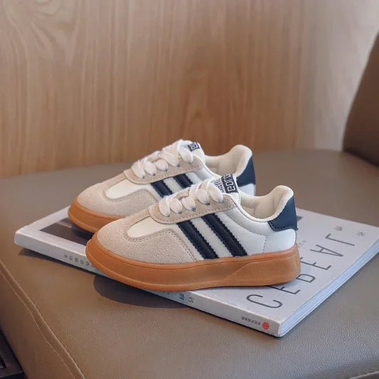 Kid Suede Color Splicing Casual Shoes Girl Boy Lace up Sneakers 2025 Autumn Child Walk Runing Sport Trainers Size 26-37