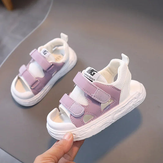 Breathable Patchwork Kids Sandals Boys Beach Shoes Girl Comfortable Cool Student Sportwear Flat Platform Sandals Children G05306